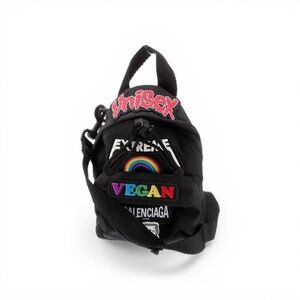 Balenciaga Mini Explorer Backpack Crossbody Black Nylon Patches